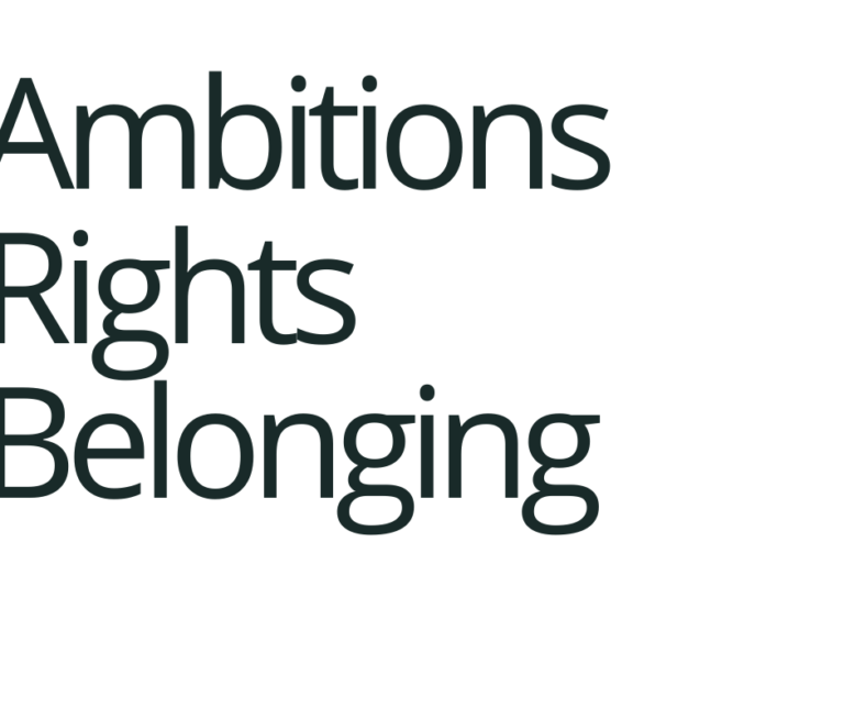 Ambitions. Rights. Belonging